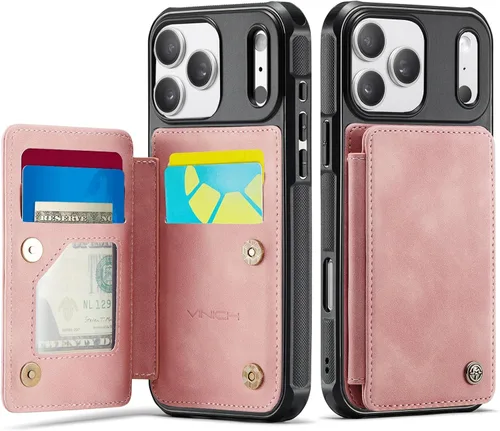 Vista 116 de Vinich for iPhone XR Wallet Case with Card Holder, Black RFID Blocking Credit Slots, Kickstand, Shockproof Flip Phone Cover, PU Leather, Double