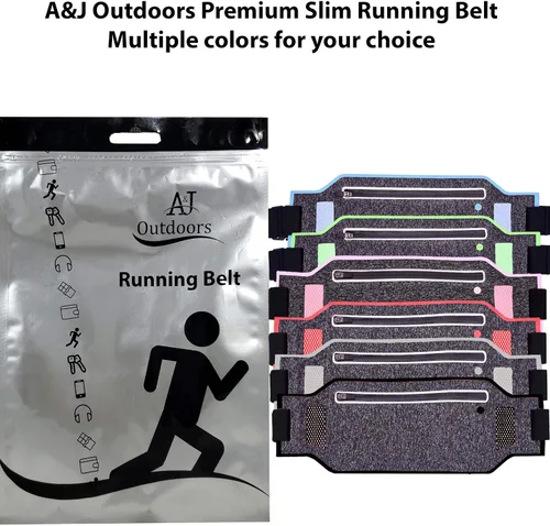 Vista 7 de Cinturón de dinero súper delgado resistente al agua, cinturón para correr para mujeres y hombres, cinturón de teléfono expandible para guardar