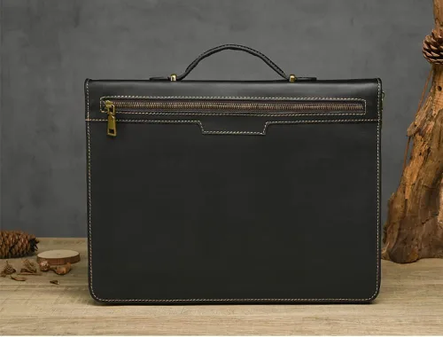 Vista 4 de Carpetas de cuero personalizadas, portafolio de cuero auténtico, organizador de cuadernos de negocios, padfolio para hombres y mujeres con bloc