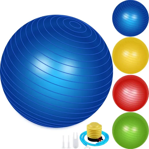 Vista 8 de Leyndo Pelota de ejercicio de yoga, pilates, embarazo, parto, fitness, con bomba rápida, antiestallido para mejorar la postura, equilibrio, yoga