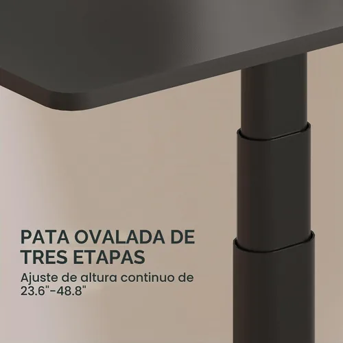 Vista 4 de FLEXISPOT E6 Pro - Escritorio de pie de 3 etapas con patas ovaladas de doble motor de 55 x 28 pulgadas, tablero de una pieza, mesa eléctrica