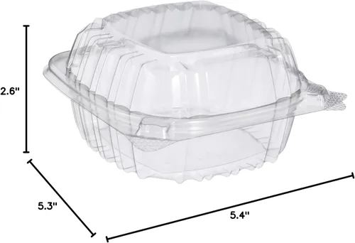 Vista 7 de DART C53PST1 OPS Contenedor transparente con bisagras de 5 pulgadas, 5.3 x 5.4 pulgadas (caja de 500)