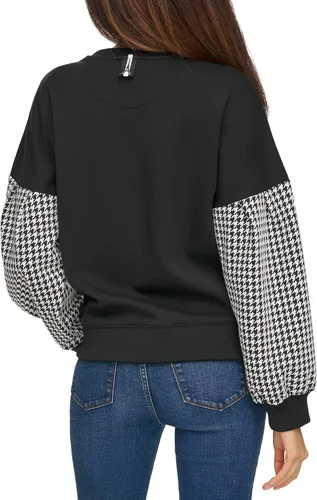 Vista 4 de Karl Lagerfeld Paris Blusa de manga larga con detalle de pata de gallo para mujer