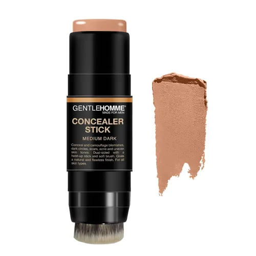 Vista 9 de Gentlehomme - Corrector en Barra - Corrector y Brocha 2 en 1 para Hombre - Para Manchas, Ojeras, Cicatrices, Acné y Tonos de Piel Desiguales Oscuro