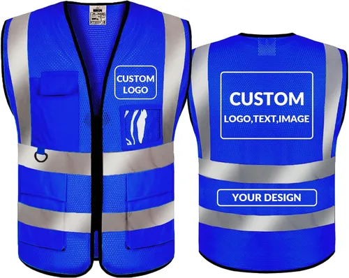 Vista 47 de BeautyWill Chaleco de seguridad personalizado con logotipo Clase 2 Chaleco reflectante de alta visibilidad Chaleco de trabajo protector