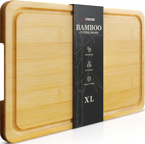 Vista 13 de Astercook Tablas de cortar de bambú carbonizado profundo para cocina