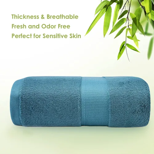 Vista 2 de Toallas de baño grandes para cuerpo, sensibles, para adultos, niños, bebés, hotel, spa, gimnasio, súper suaves, altamente absorbentes, toallas