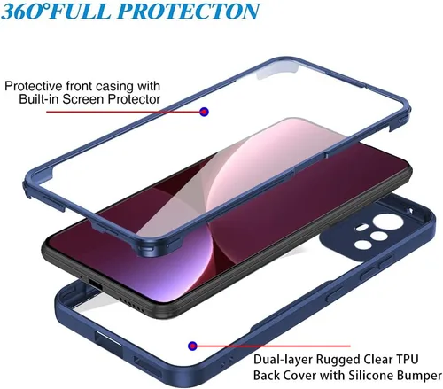 Vista 2 de Funda compatible con Xiaomi Poco X3 NFC, compatible con Xiaomi Poco X3 Pro/Poco X3 Case Protector de pantalla incorporado 2 en 1 Funda para teléfono