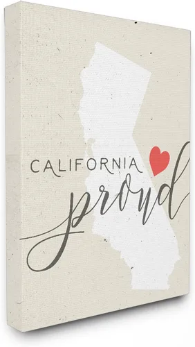 Vista 6 de Stupell Industries California Proud with Heart Framed Giclée Arte Texturizado Multicolor Stupell Industries Negro, 11 x 14 pulgadas, fácil