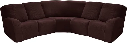 Vista 42 de MIFXIN Fundas para sofá reclinable de 5 asientos, 7 piezas, tela jacquard elástica, suave, de 5 plazas, para sofá reclinable en forma de L, fundas