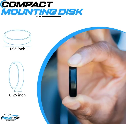 Vista 2 de True Line soporte para teléfono celular para el automóvil, para el tablero del auto, con imán, kit de montaje, para el volante, Negro