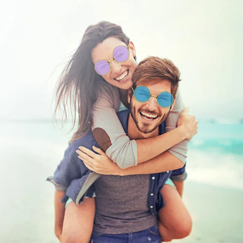 Vista 2 de CHRORINE Gafas de sol hippie de colores surtidos para mujer