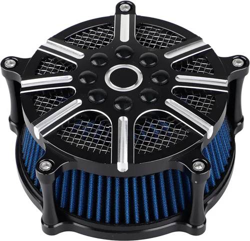 Vista 5 de Kit de sistema de filtro de admisión azul para Harley Touring Street Glide Road Glide 2008-2016, Trike 2008-2016, Softail 2016-2017