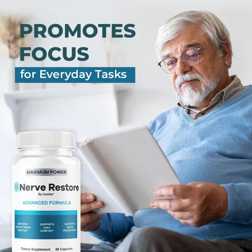 Vista 4 de (2 unidades) Nerve Restore - Cápsulas de fórmula avanzada para restaurar los nervios, fórmula natural premium, píldoras diarias NerveRestore que