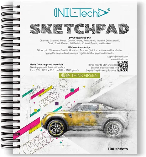 Vista 10 de 70 hojas de cuaderno de bocetos bronceado de alta calidad, 9 x 12 pulgadas, bloc de papel de dibujo encuadernado en espiral para bolígrafos de gel
