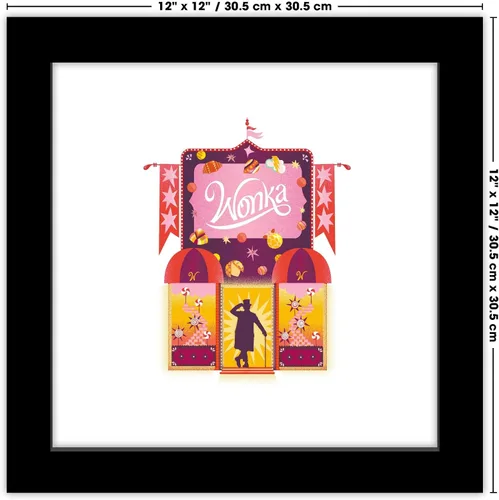 Vista 6 de Trends International Gallery Pops Wonka Movie - Póster de pared de Candy Store, 12.00 x 12.00 pulgadas, versión de marco negro