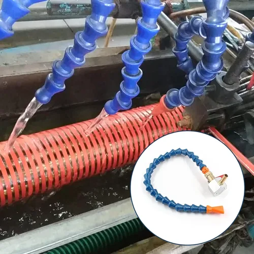Vista 4 de Waziaqoc Base magnética ajustable (rosca de 1/4PT) con 1 boquilla plana flexible manguera de tubo de refrigerante de aceite de agua