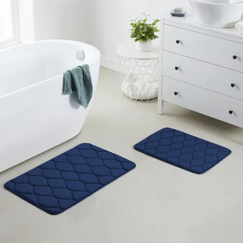 Vista 32 de Yafa Home Fashion 1 alfombra de baño de 17 x 24 pulgadas, espuma viscoelástica, absorbente de agua y antideslizante, color negro