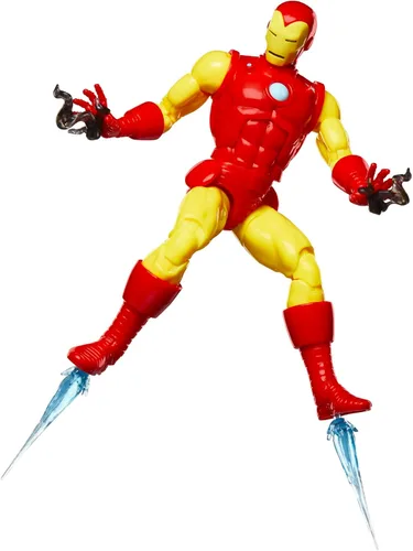 Vista 5 de Marvel Legends Series Iron Man, Avengers Retro Marvel Comics Secret Wars Figura de acción coleccionable de 6 pulgadas con escudo Marvel Legends