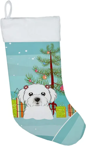 Vista 39 de Caroline's Treasures BB1590CS Árbol de Navidad y Alaskan Malamute Calcetines de Navidad para colgar en la chimenea, decoración de fiesta de Navidad