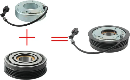 Vista 3 de AUTOKAY Kit de montaje de embrague del compresor de CA Juego de bobinas de polea compatible con Subaru Forester Impreza 2.0L 2.5L 2008-2014