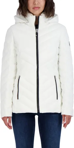 Vista 6 de Nautica - Chaqueta corta acolchada con diseño de cheurón para mujer Negro