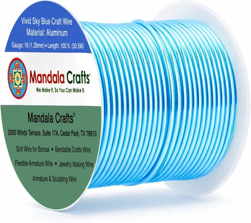 Vista 306 de Mandala Crafts - Alambre de aluminio anodizado de calibre 22 para hacer joyas - 137.2 m de alambre flexible surtido y coloreado - Doble para bonsái