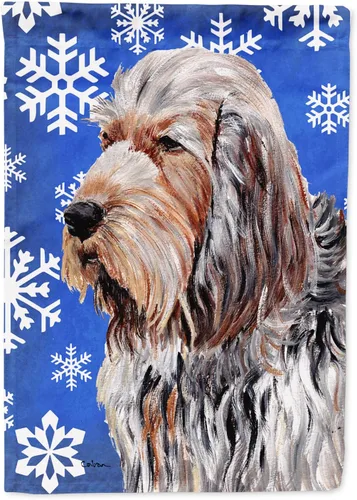Vista 40 de Caroline's Treasures SC9374GF Bulldog English Snow flakes Holiday Garden Flag Buzón Bandera decorativa para patio exterior, patio, obras de arte
