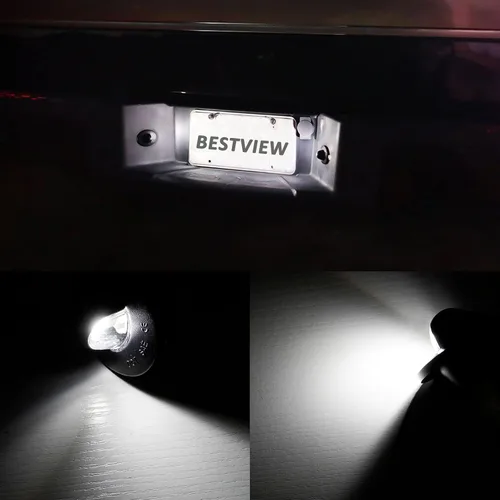 Vista 2 de Bestview Luces de matrícula, bombillas de lámpara LED para etiqueta de parachoques trasero con conjunto de cubierta de carcasa de enchufe