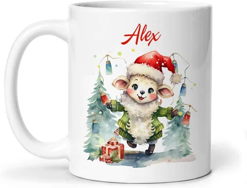 Vista 19 de Taza de regalo de invierno personalizada, taza de café con nombre personalizado con diseño de oso polar, taza de oso polar personalizada, regalo