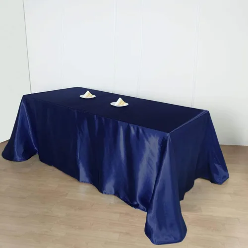 Vista 5 de BalsaCircle Mantel rectangular de satén fucsia de 90 x 156 pulgadas, para bodas, recepciones, eventos, cocina, comedor