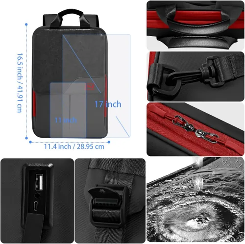 Vista 5 de ZINZ Mochila delgada y expandible para laptop de 15.6, 16, 17 pulgadas, mochila de viaje de negocios, resistente al agua, para hombres y mujeres
