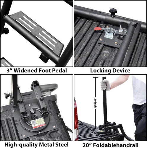 Vista 5 de Escalera universal giratoria para puerta trasera de 45 pulgadas con asa