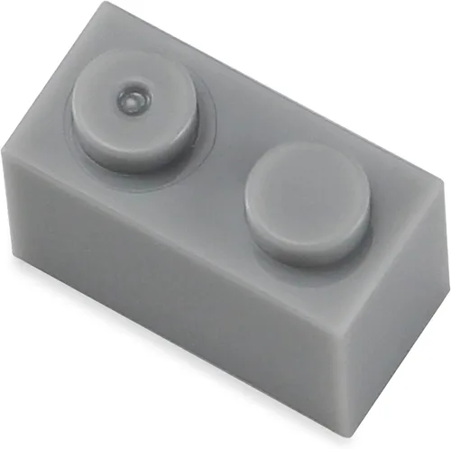 Vista 2 de Ladrillos de 1 x 2 a granel, 450 piezas, gris claro, piezas básicas clásicas, construcción creativa, juego de bloques, accesorios de juguete