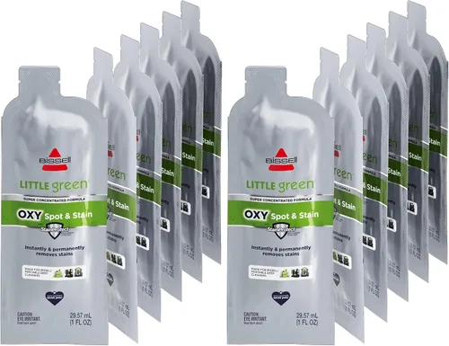 Vista 10 de NUEVA Fórmula de limpieza concentrada BISSELL Little Green Pro Oxy para manchas y olores en limpiadores profundos portátiles, 6 sobres de súper