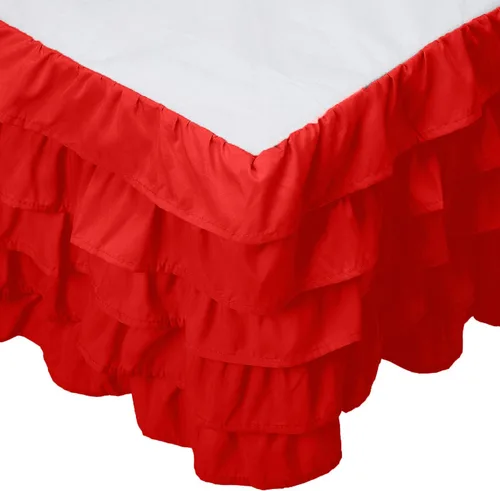 Vista 8 de Elegant Comfort Leila Collection - Falda de cama con múltiples volantes, 1500 hilos por pulgada cuadrada, calidad egipcia, con volantes antipolvo