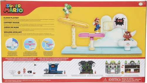 Vista 6 de Super Mario Cloud World Diorama Set con figura de acción Running Mario de 2.5 pulgadas