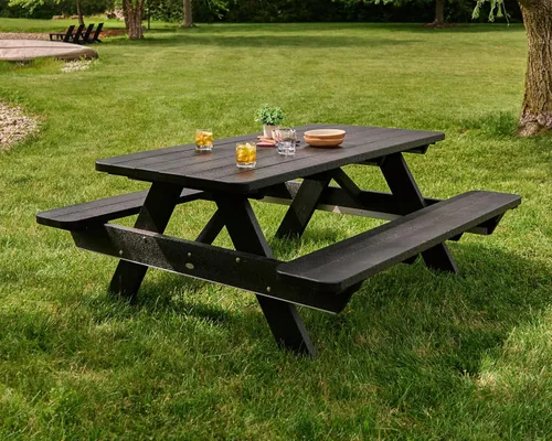 Vista 2 de Polywood Park - Mesa de picnic, Negro