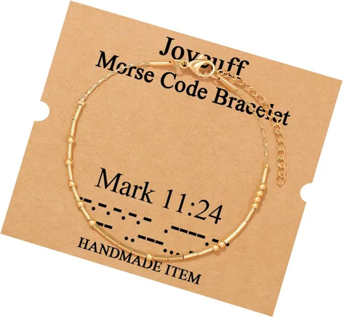 Vista 239 de JoycuFF Pulseras inspiradoras de código morse para mujeres, cuentas de plata, joyería con mantra de motivación, regalos para ella