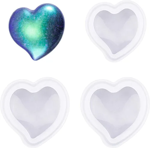 Vista 9 de WANDIC Moldes de silicona – 2 moldes de jabón 3D en forma de corazón para manualidades de jabón hechas a mano y resina