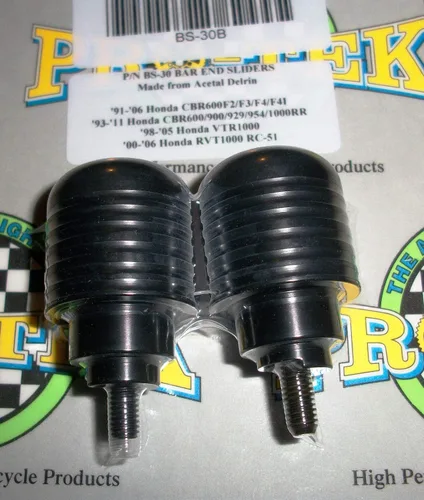 Vista 2 de Pro-Tek - Extremos de barra negros para Honda VTR1000 VTR 1000 VTR-1000 SuperHawk 1998 1999 2000 2001 2002 2003 2004 2005