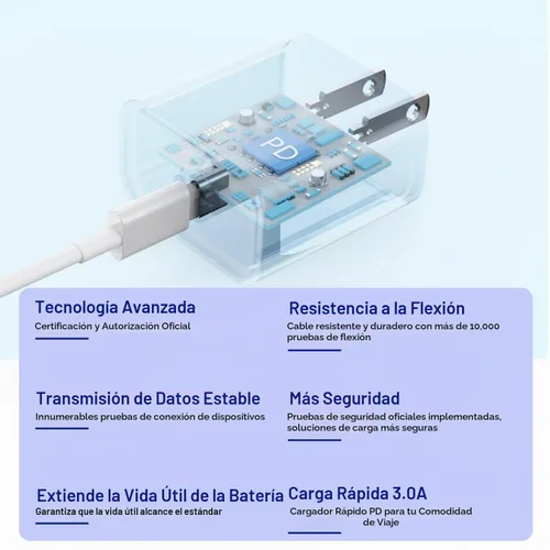 Vista 5 de Cable de carga para iPhone de 6 pies, paquete de 3 [certificado Apple MFi] Cargador rápido USB C para iPhone