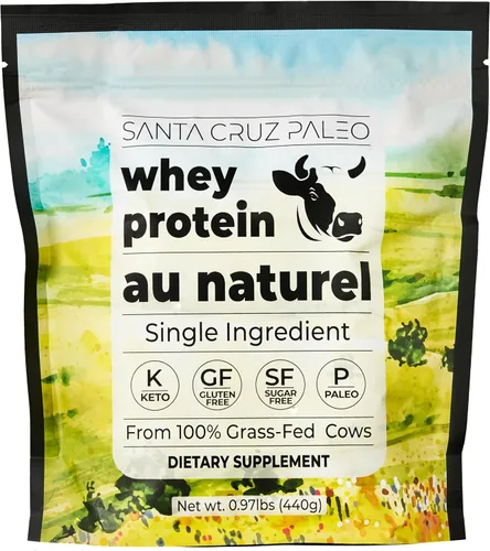 Vista 7 de Santa Cruz Paleo Polvo de Proteína de Suero, Sin Sabor, 20 G de Proteína de Suero Aislada Alimentada con Pasto por Porción, Sin Gluten, Apto