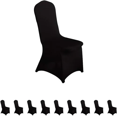 Vista 25 de LZY 6 piezas Fundas de Silla de Spandex Elásticas Fundas Deslizables para Fiestas de Boda, Fundas de Decoración de Sillas de Comedor y Banquete Negro