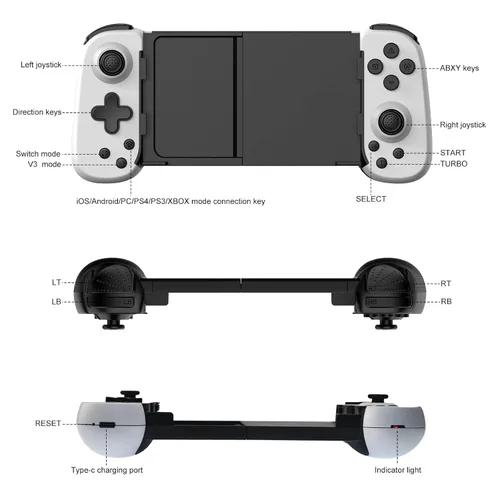 Vista 8 de Wireless Controller for iPhoneAndroidPCiPadTabletAppl Arcade MFi GamesSwitchPS4, Support Streaming on PSXboxPC Console, Cloud Gaming Gamepad
