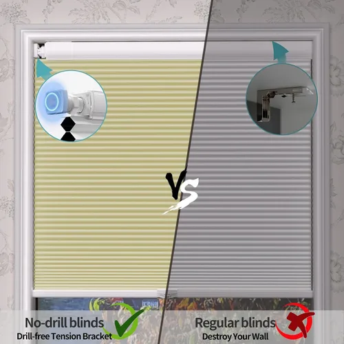 Vista 6 de Myshade Persianas opacas sin cordón, sin cordón, para ventanas de interior, sin taladrar, sin herramientas, persianas y persianas para ventana