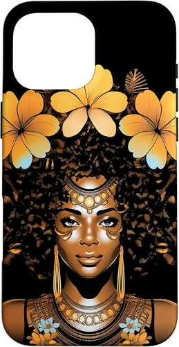Vista 18 de iPhone 12 mini Orquídeas Afro Afro Orquídeas Flor Corona Negro Orgullo Caso