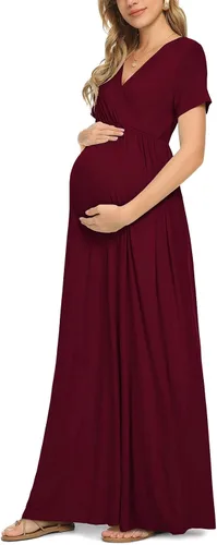 Vista 5 de Xpenyo - Vestido largo de maternidad casual para el embarazo la fiesta de bienvenida del bebé