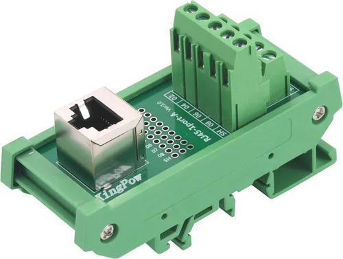 Vista 5 de 1Way RJ45 8P8C Distribución del conector Ethernet del montaje en carril DIN