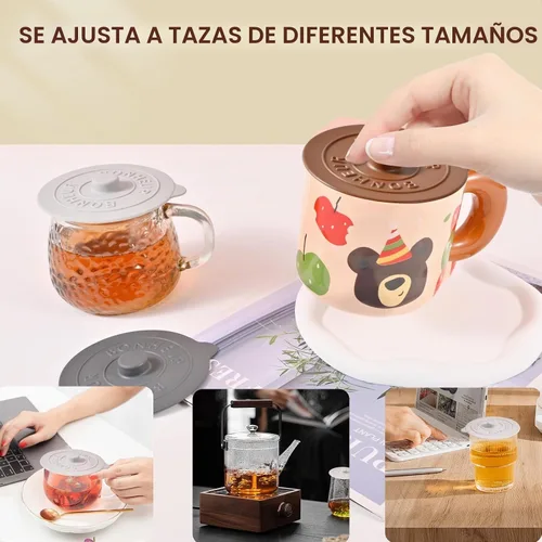 Vista 6 de Tapas de silicona (juego de 3), tapas de silicona multicolor Tapa de 3